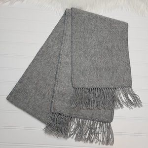 Ccahuantico Wrap Scarf Women's Peruvian Alpaca Gray 9" x 70" With Fringe